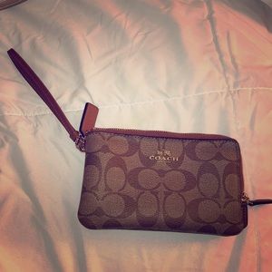 Coach signature wristlet